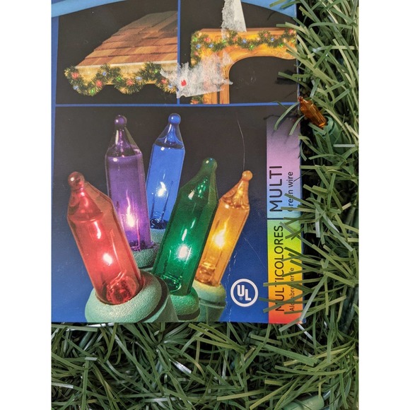 GE 18 Foot Ft Christmas Garland Decorations 50 multicolor Lights Holiday outdoor - Picture 1 of 5